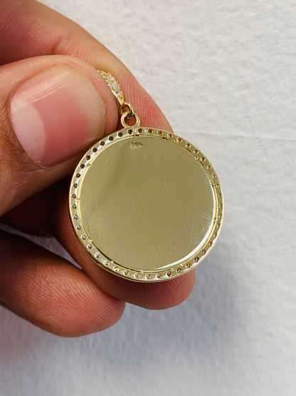 14k Yellow Gold Virgen de Guadalupe Medal 7g 27x25mm