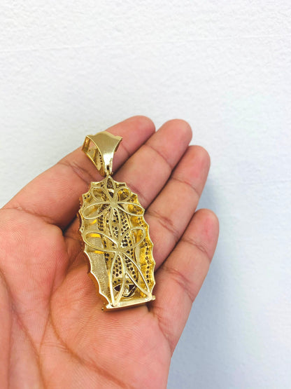 Virgen de Guadalupe Pendant LARGE with Cubic Zirconia Stones / Medalla Grande de la Virgen de Guadalupe Para Hombre / Regalos Para Hombre