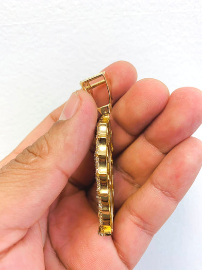 Virgen de Guadalupe Pendant LARGE with Cubic Zirconia Stones / Medalla Grande de la Virgen de Guadalupe Para Hombre / Regalos Para Hombre