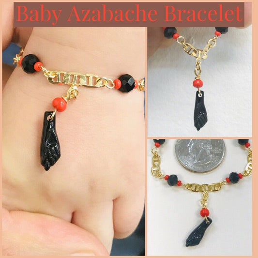 Baby Bracelet Azabache / Childrens Kids Jewelry / Protection Jewelry / Baby Girls Jewelry / Pulsera para Ninos de Azabache