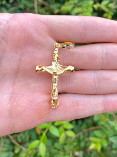 Cross Pendant 18K Gold Filled For Mens 43x26mm